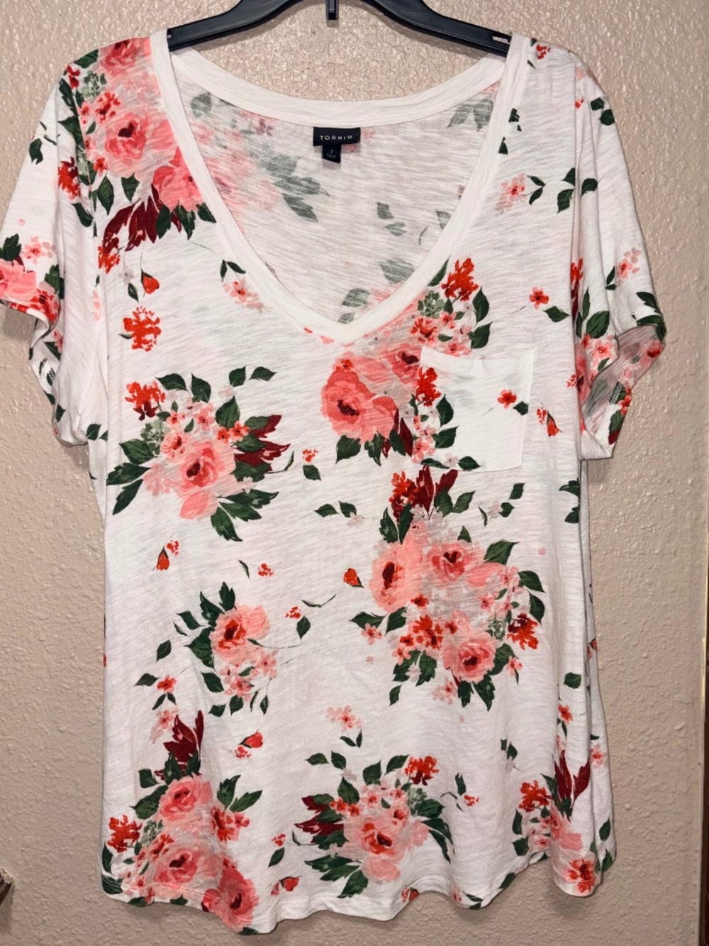 Torrid Floral V-Neck Top 2X